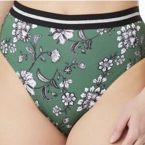 Sanctuary CACTUS GREEN Floral Balinese High Waist Bikini Bottom XL